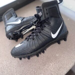 Nike Black and White High-Top Cleats
